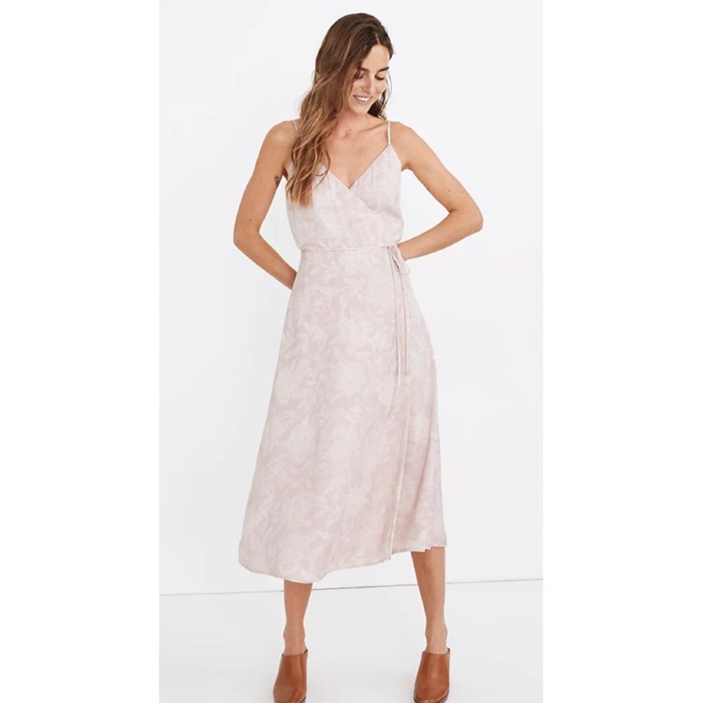Madewell Light Pink Floral Midi Dress